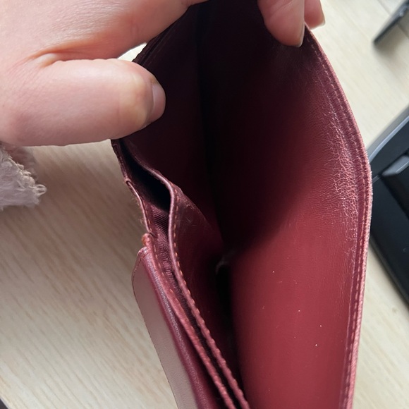 Cartier Mastline Bi-Fold Wallet Leather Bordeaux Wine Red - Picture 7 of 8